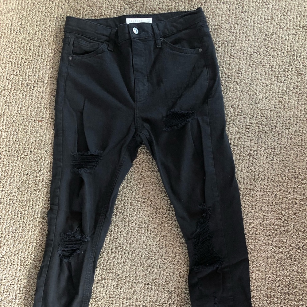 Top Shop Black Ripped Jaime Jeans